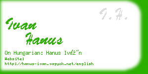 ivan hanus business card